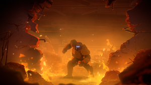 Mecha Man Fire_1920x1080_Standard Desktop Wallpaper