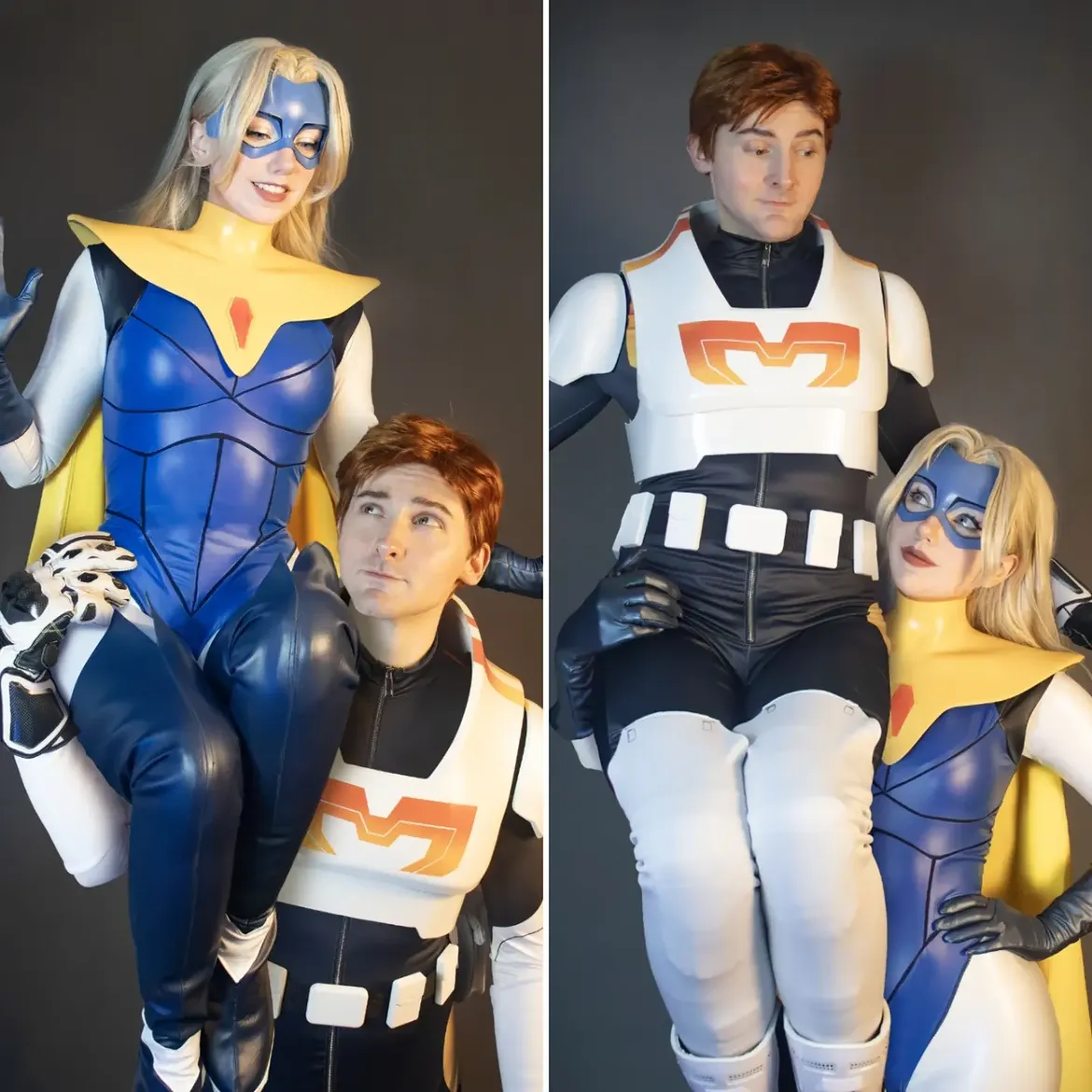 Mecha Man and Blonde Blazer cosplay by @themerrymoth